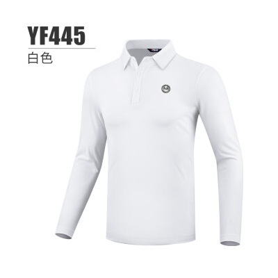 PGM断码清仓高尔夫服装男长袖t恤秋冬季保暖上衣体恤男装polo衫 YF445-白色 L
